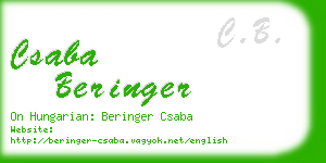 csaba beringer business card